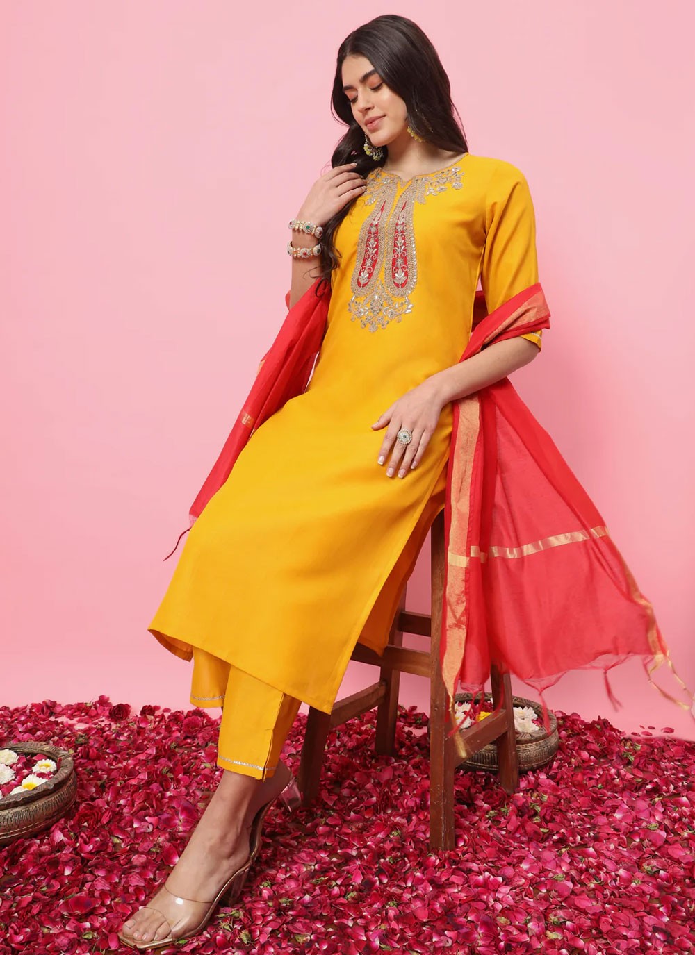 Silk Blend Salwar Suit - T2371