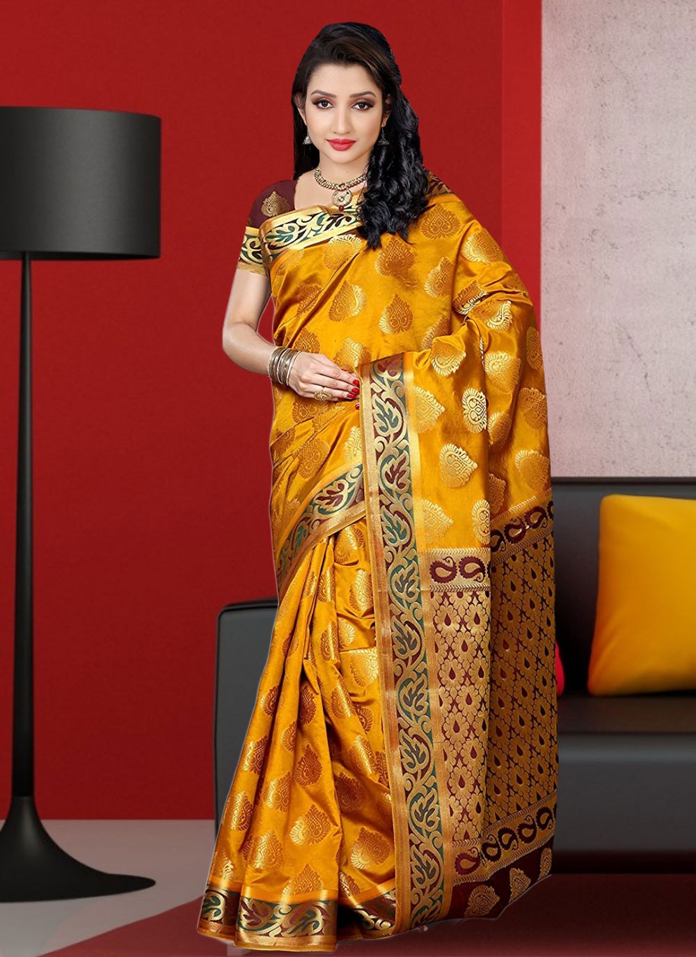 Trendy Hand Embroidery Georgette Saree - S1806