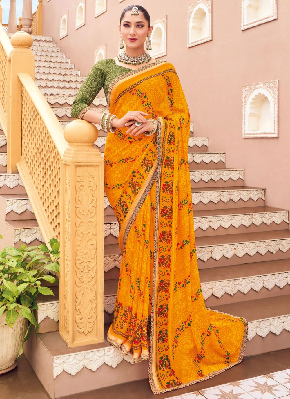 Classic Lace Georgette Saree - S9459