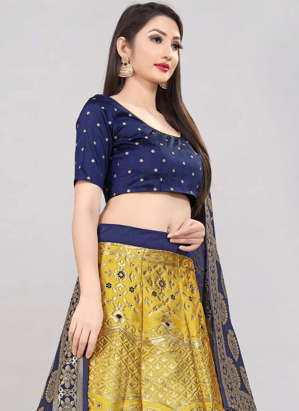 Jacquard Work Banarasi Silk, Jacquard A - Line Lehenga - L0732