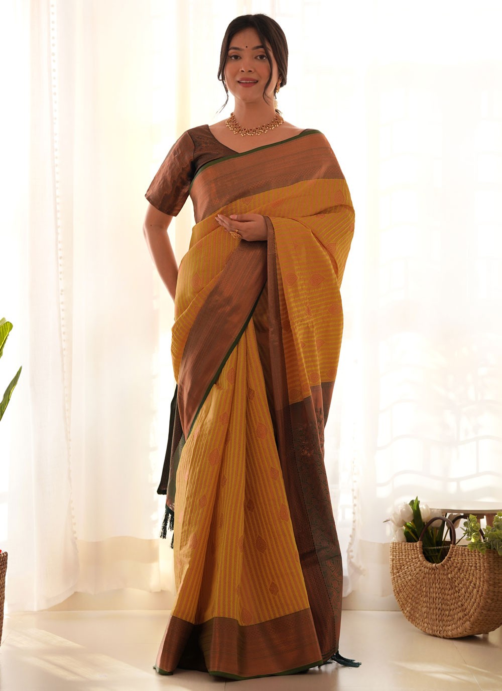 Woven, Zari Kanjivaram Silk Saree - S12290