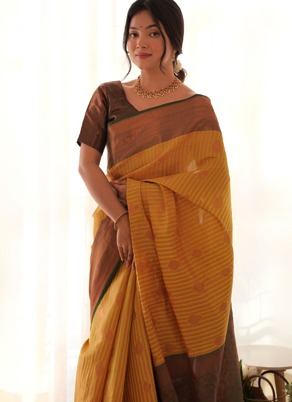 Woven, Zari Kanjivaram Silk Saree - S12290