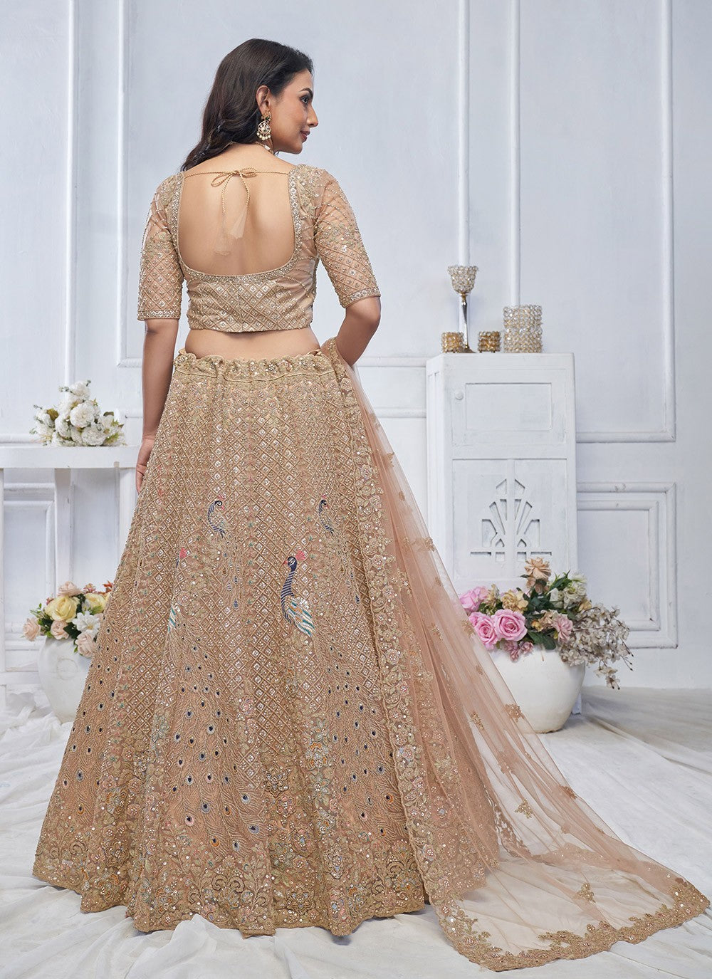 Embroidered Net A - Line Lehenga - L2762