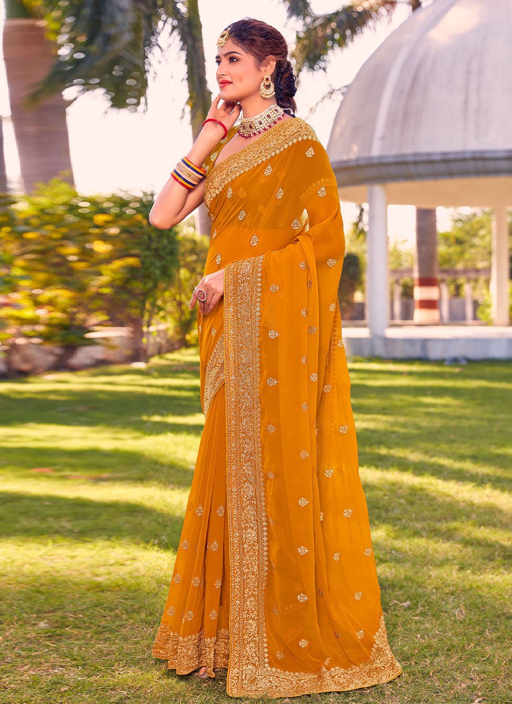 Saree Embroidered Georgette Saree - S2618