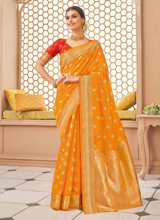 Traditional Embroidered Silk Saree - S1291