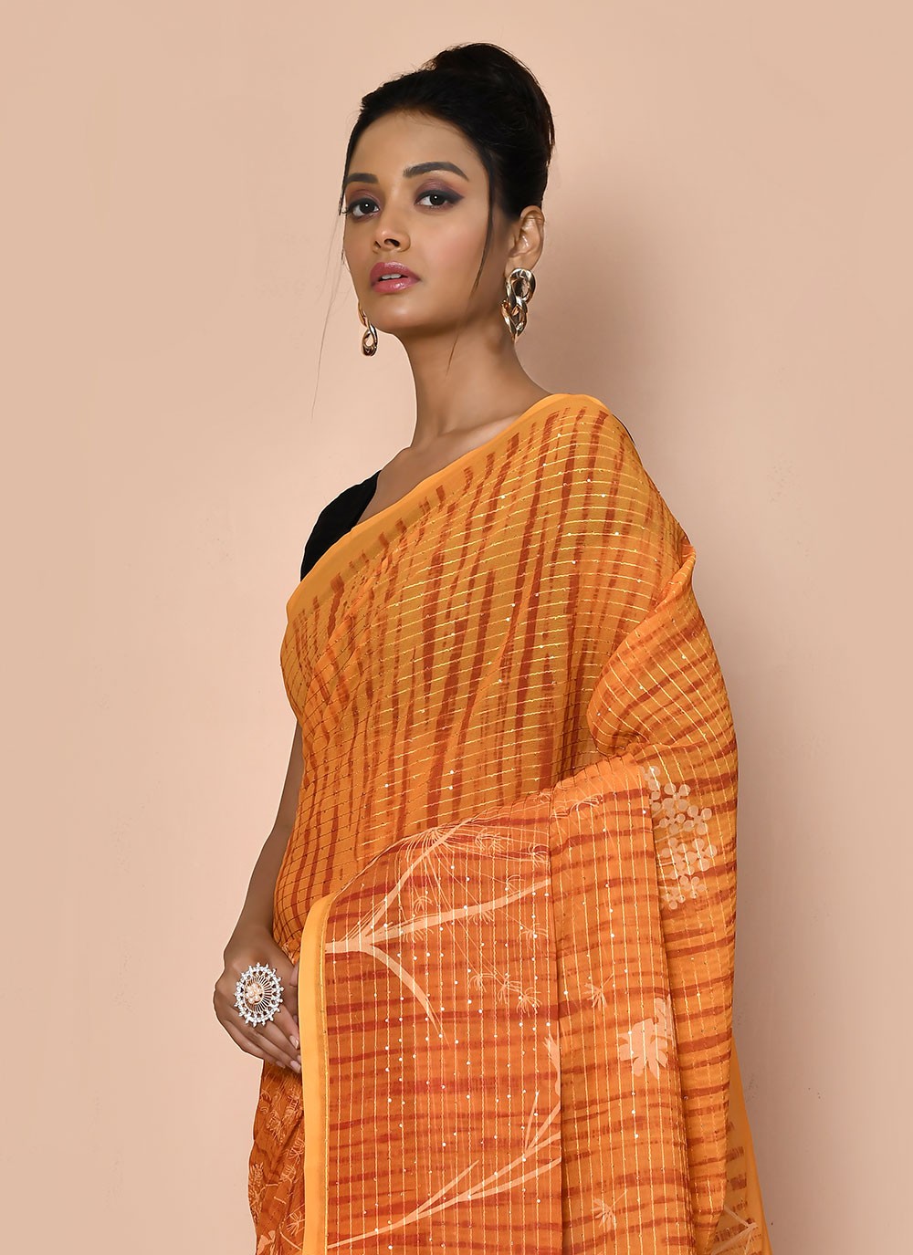 Trendy Printed Faux Georgette Saree - S2991