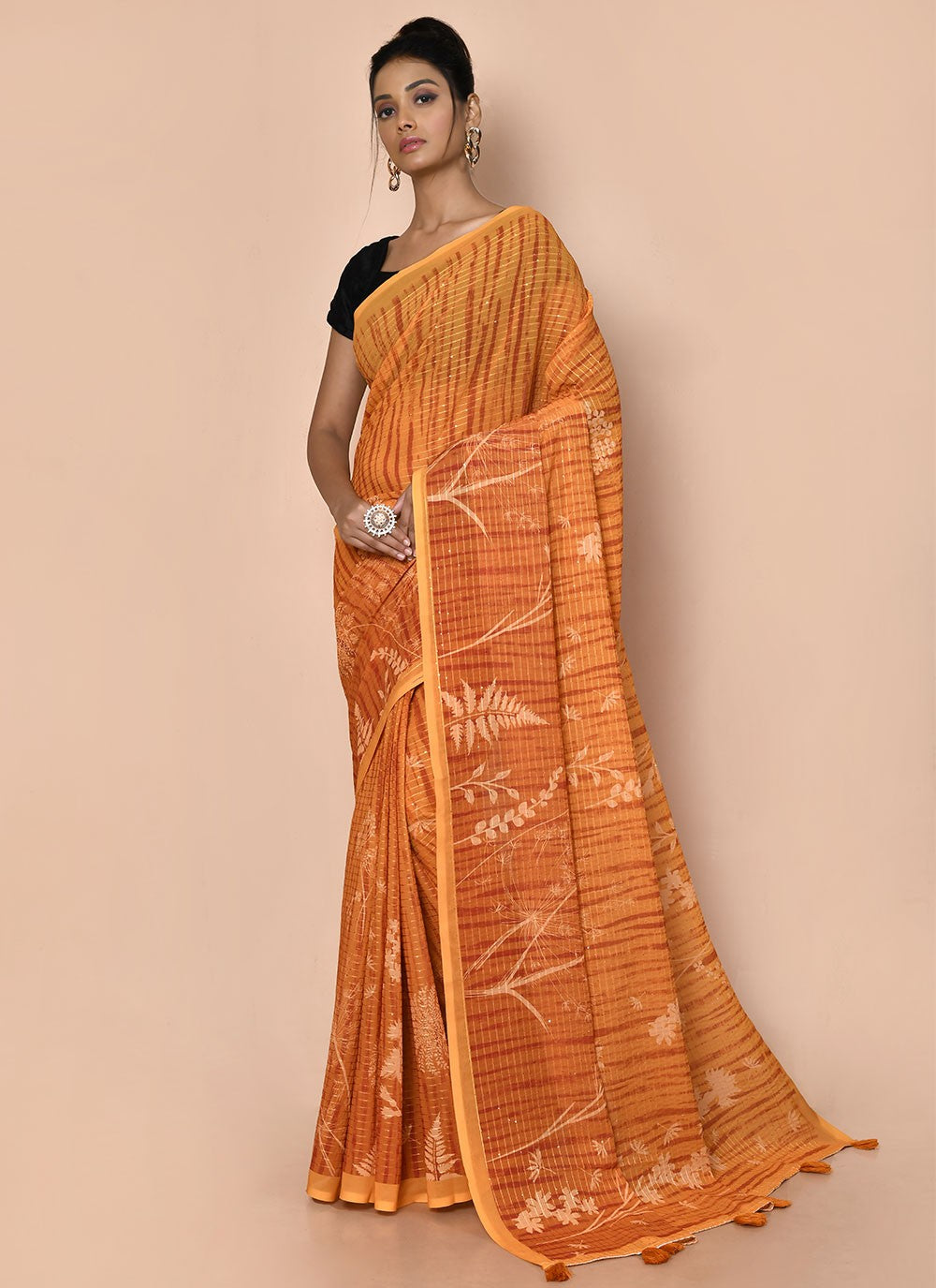 Trendy Printed Faux Georgette Saree - S2991