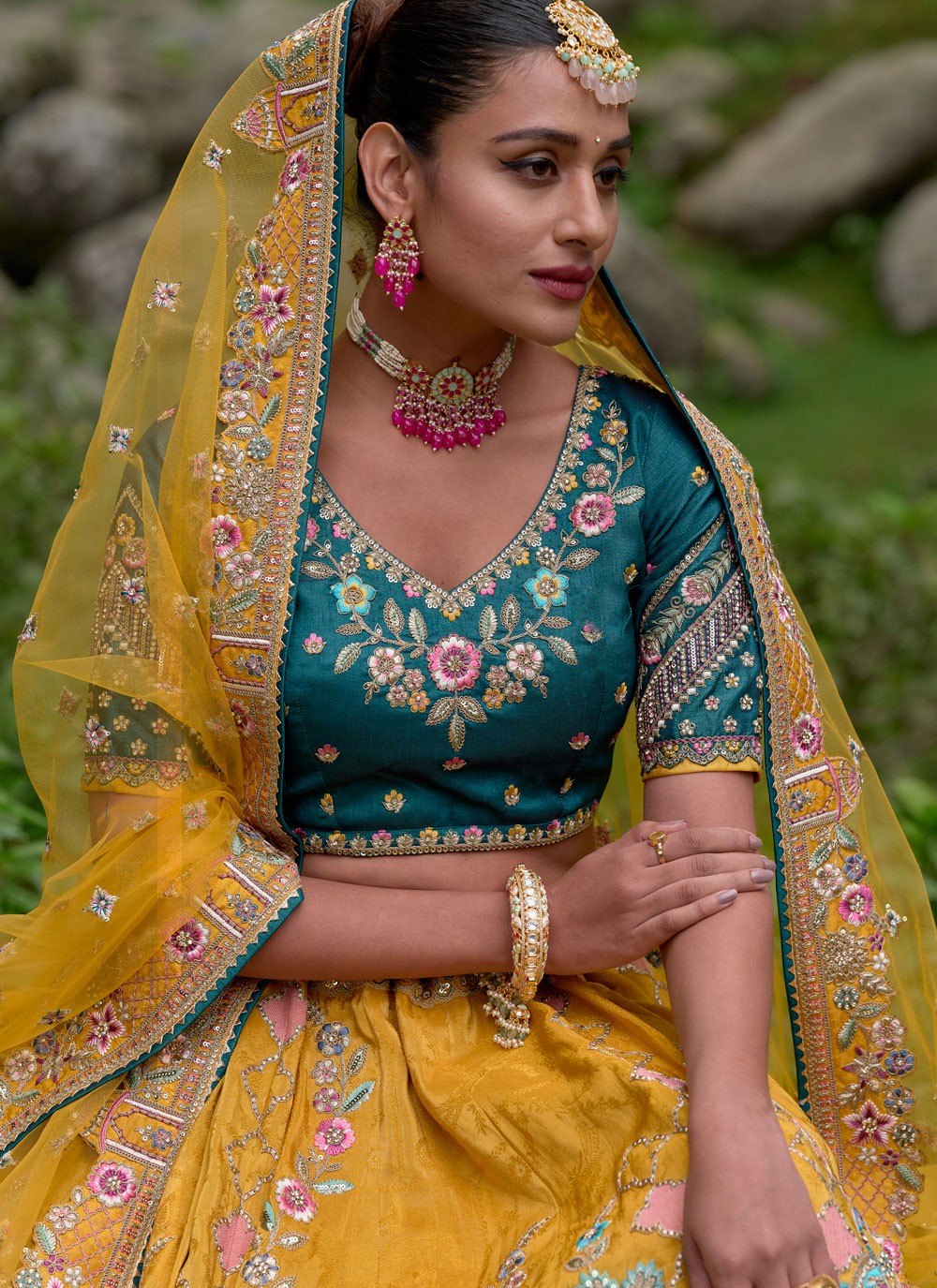 Embroidered Silk, Viscose A - Line Lehenga - L1321