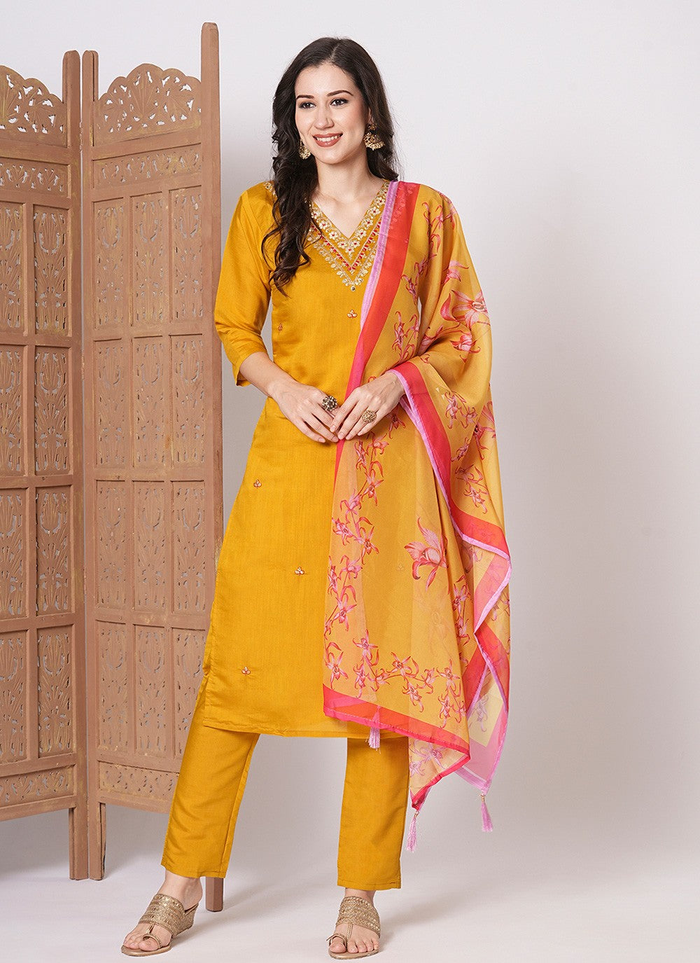 Chanderi Salwar Suit - T4168