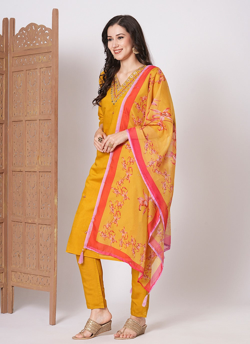 Chanderi Salwar Suit - T4168