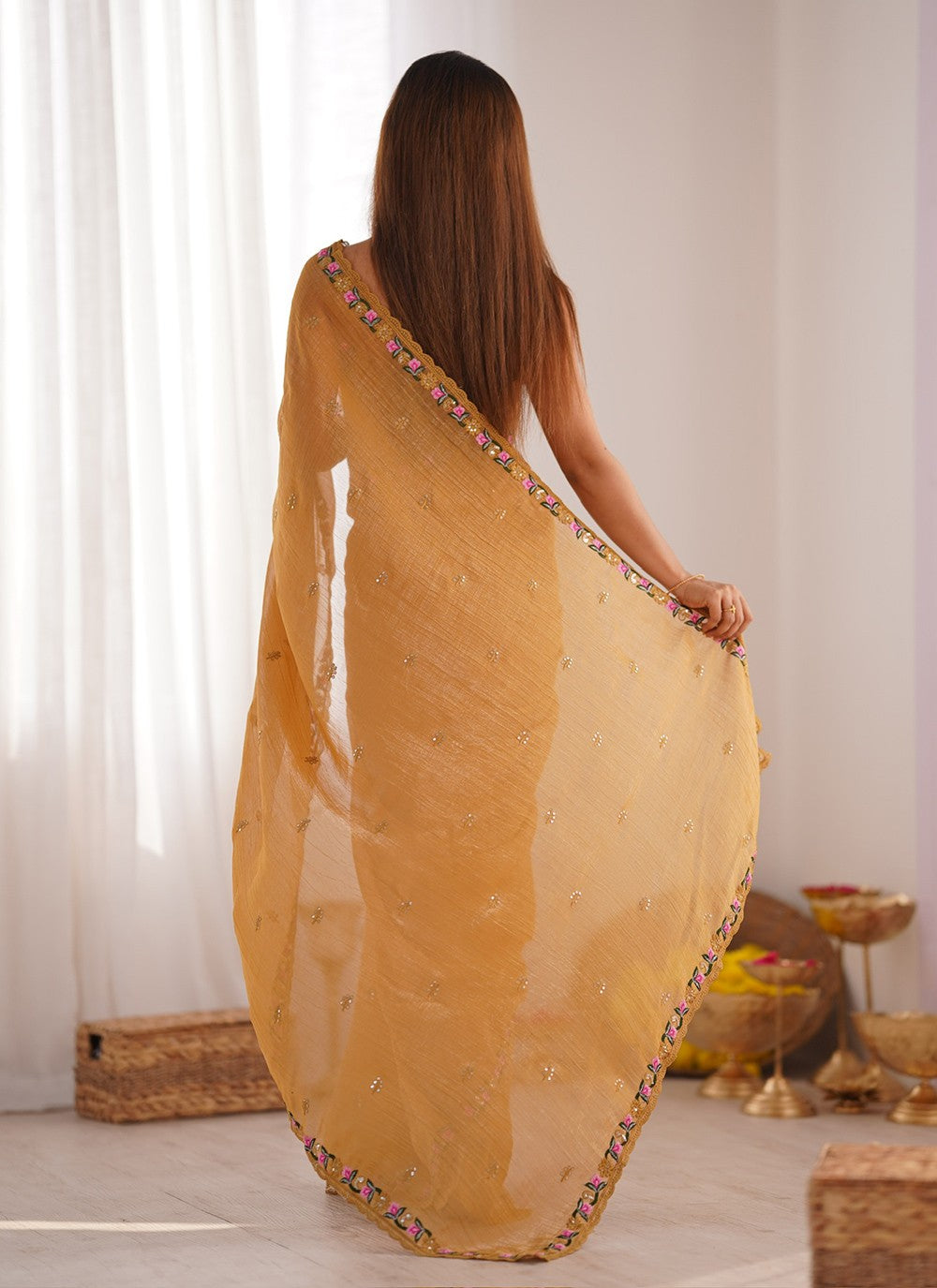 Classic Embroidered Silk Saree - S10193