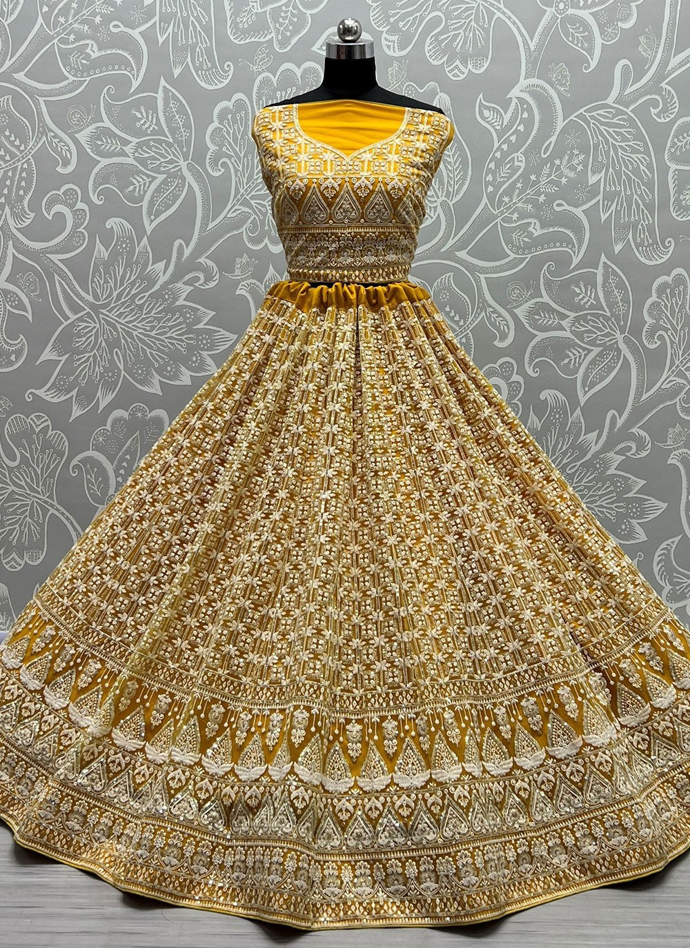 Embroidered Net A - Line Lehenga - L0681