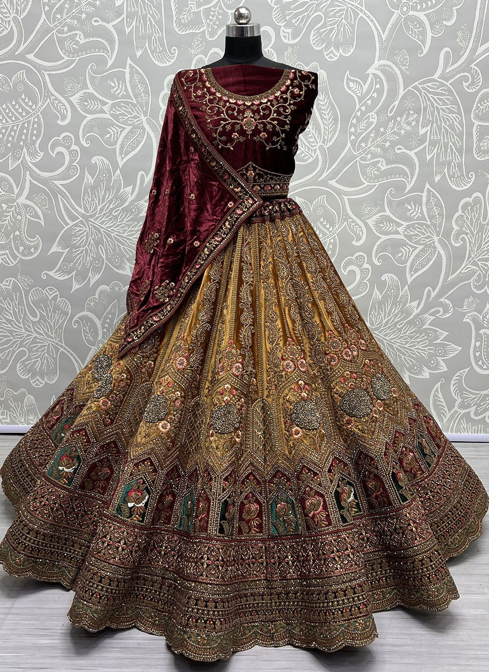 Diamond Velvet A - Line Lehenga - L1437