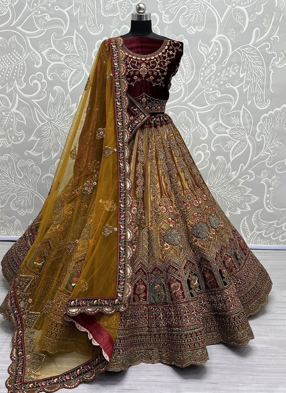 Diamond Velvet A - Line Lehenga - L1437