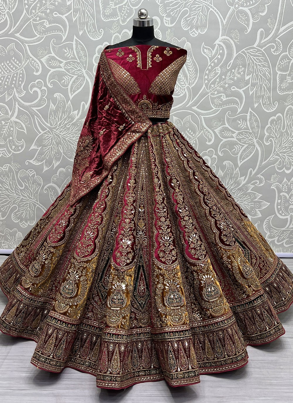 Diamond Velvet A - Line Lehenga - L1447