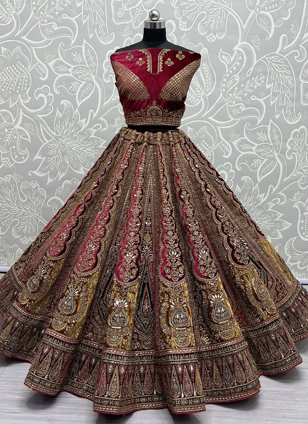 Diamond Velvet A - Line Lehenga - L1447