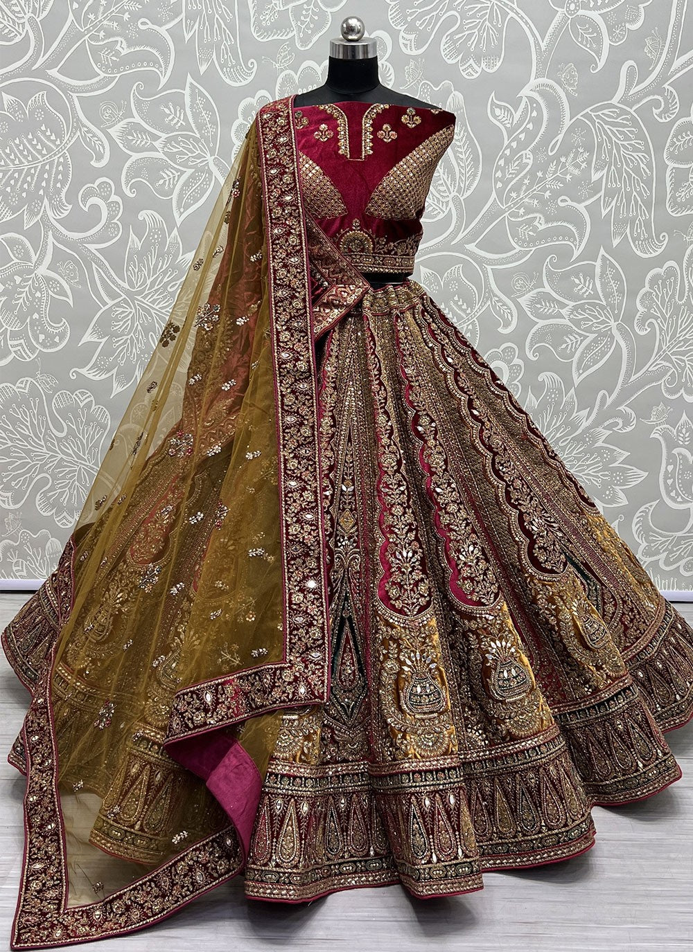 Diamond Velvet A - Line Lehenga - L1447