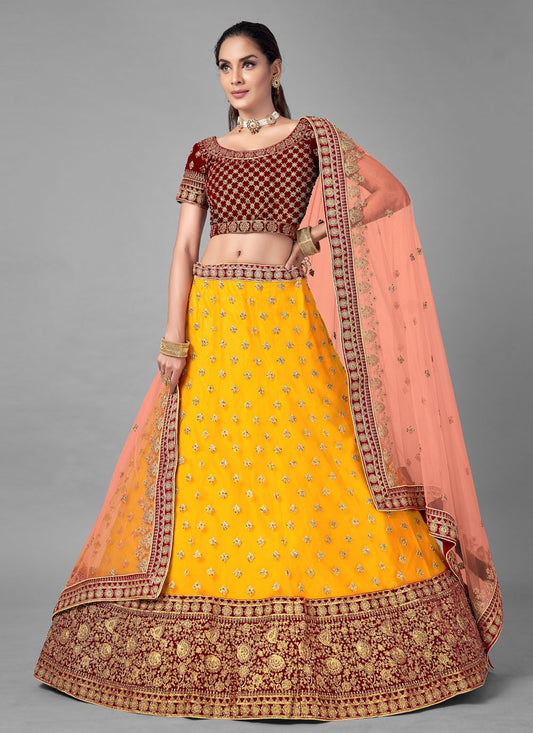 Dori Work Velvet A - Line Lehenga - L0161