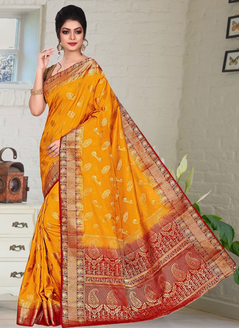 Trendy Hand Embroidery Georgette Saree - S1806