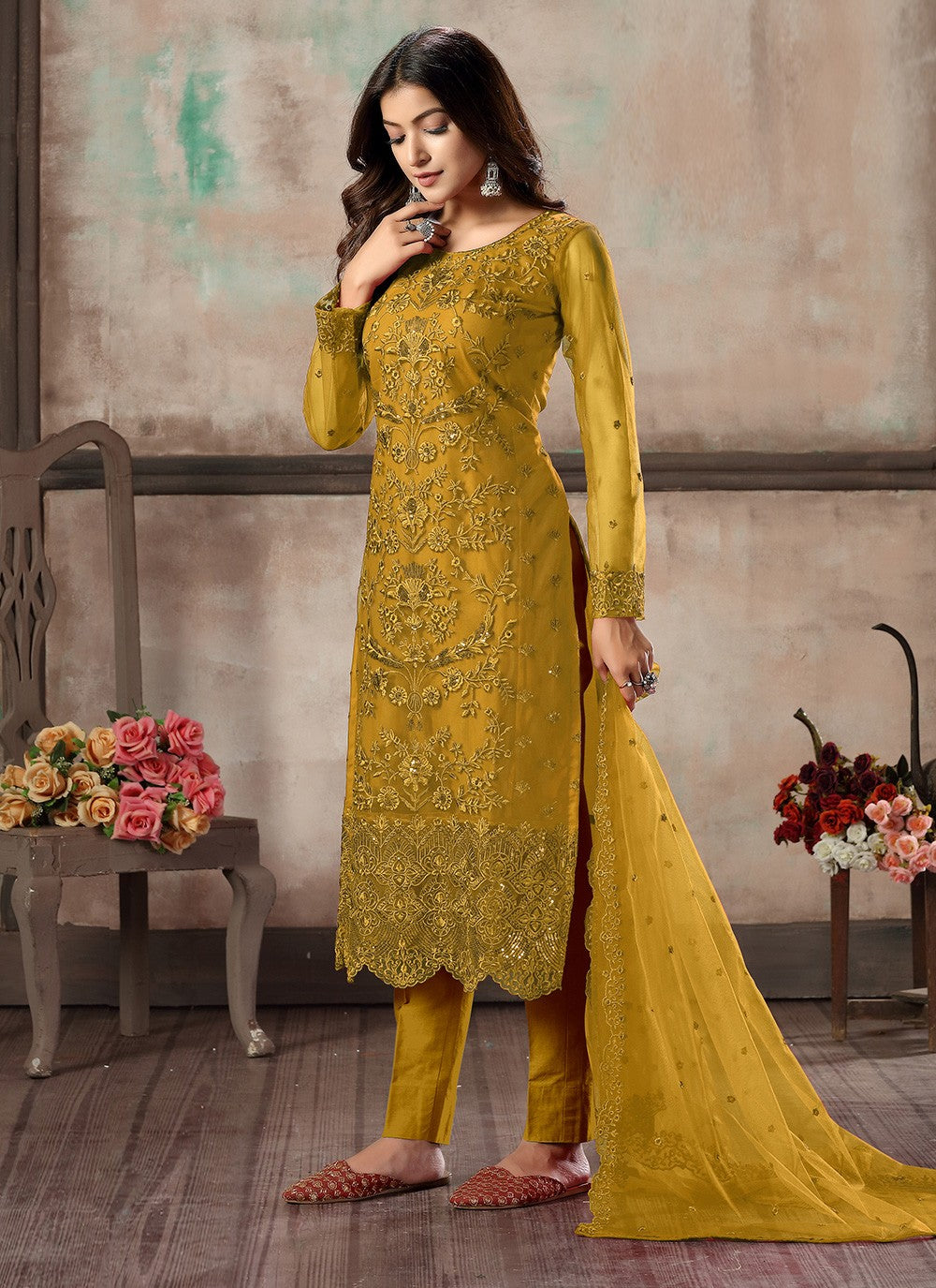 Net Salwar Suit - T615