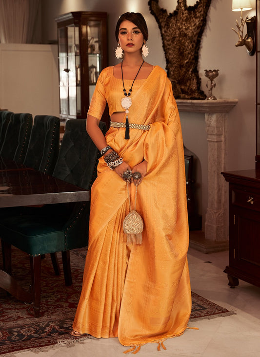 Classic Woven Satin , Kanjivaram Silk Saree - S3697