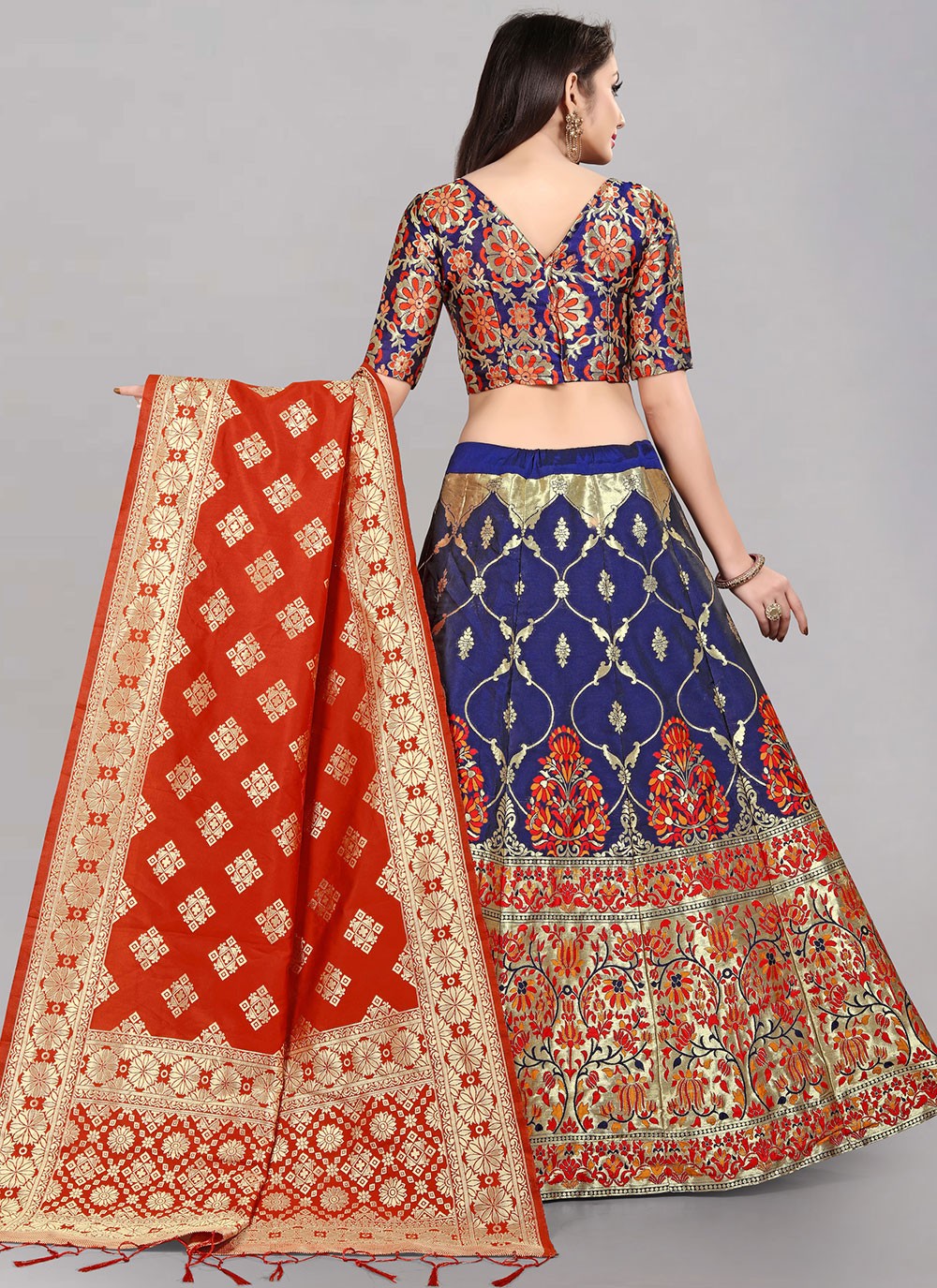 Jacquard Work Banarasi Silk, Jacquard A - Line Lehenga - L0730