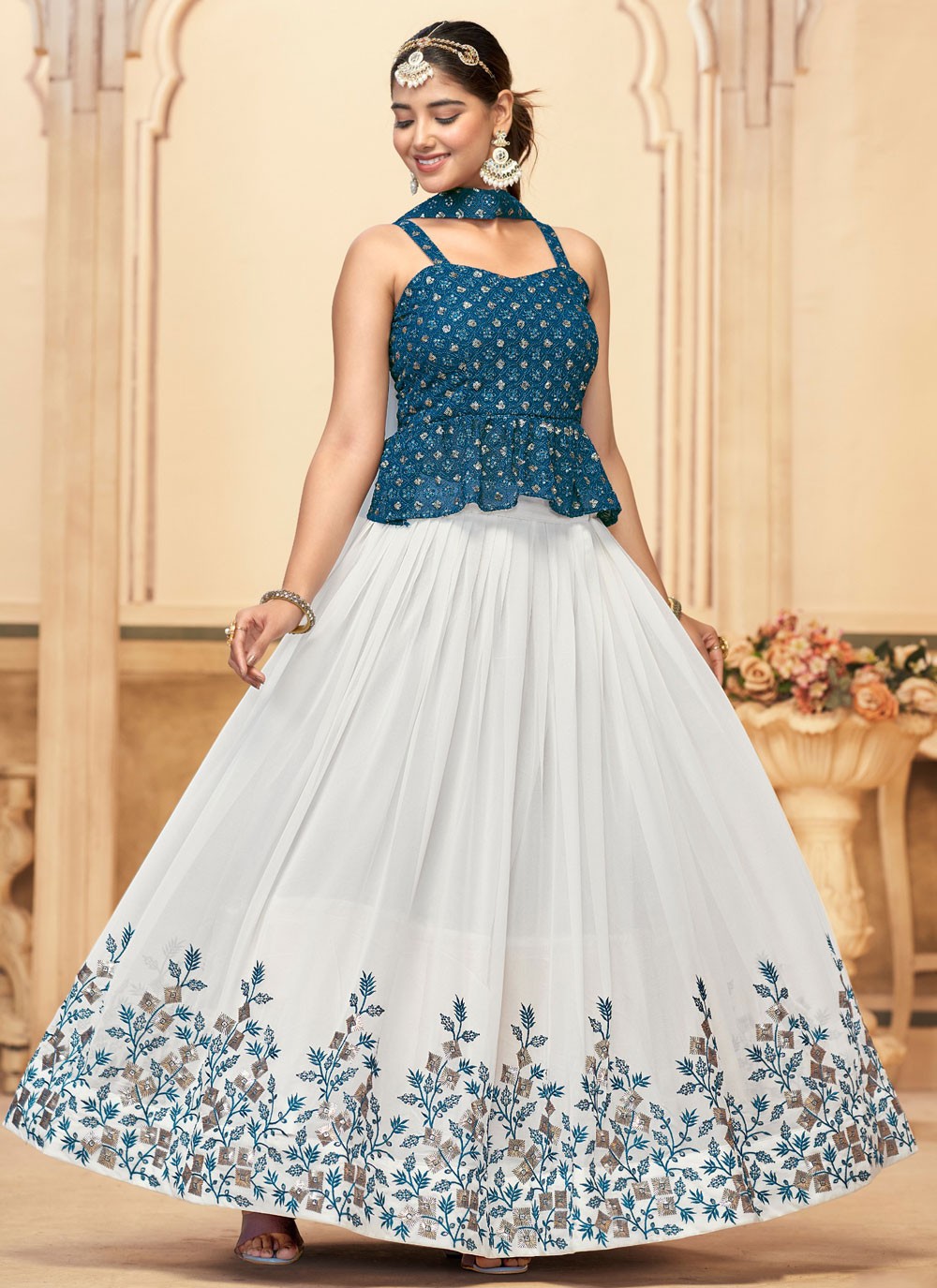 Embroidered Georgette A - Line Lehenga - L2010