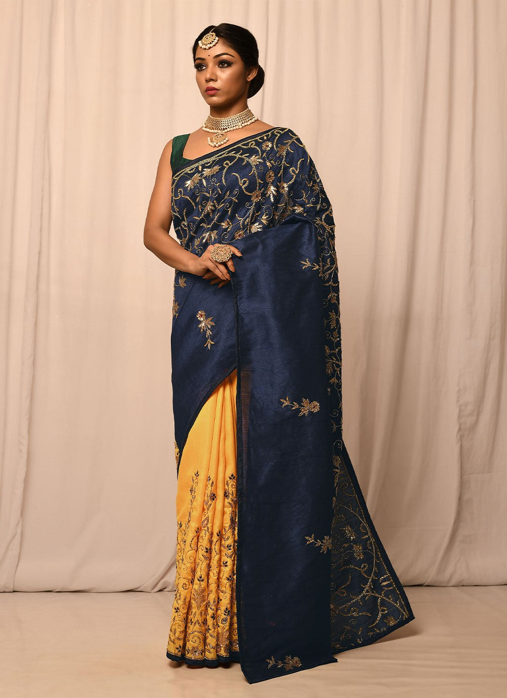 Traditional Embroidered Silk Saree - S1557