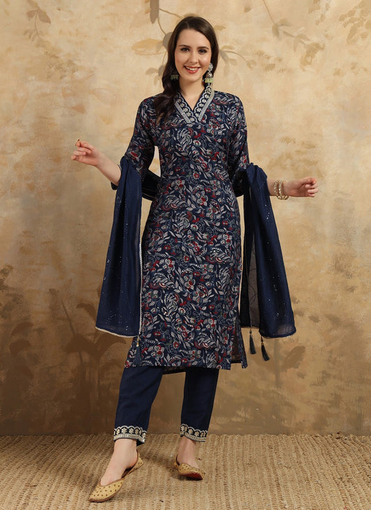 Chanderi , Viscose Pant Style Suit - T3424