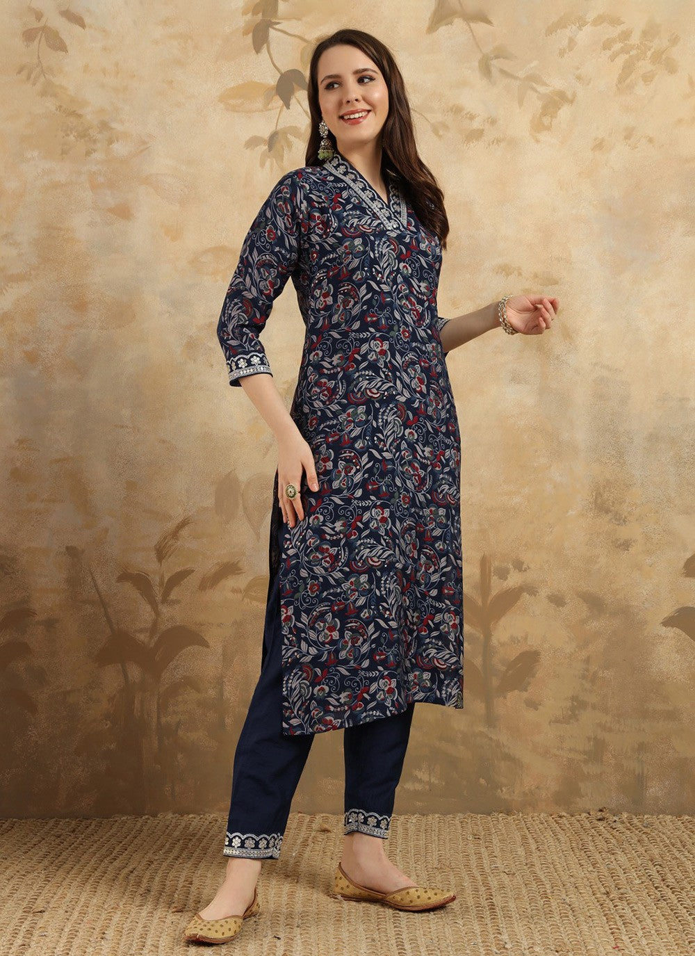 Chanderi , Viscose Pant Style Suit - T3424