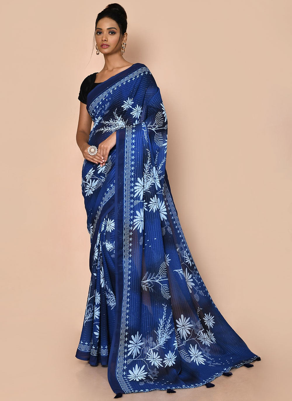 Trendy Printed Faux Georgette Saree - S2991