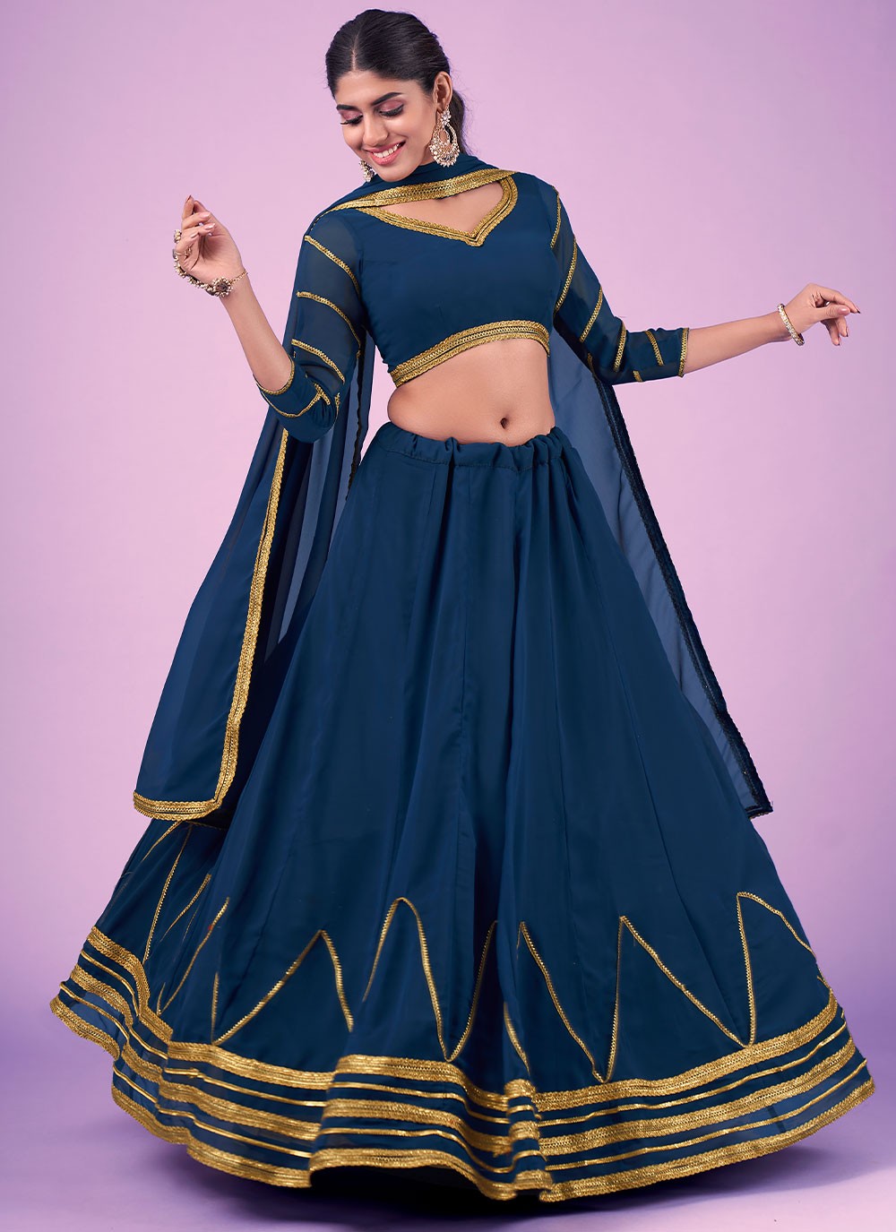 Gota Patti Georgette A - Line Lehenga - L0736