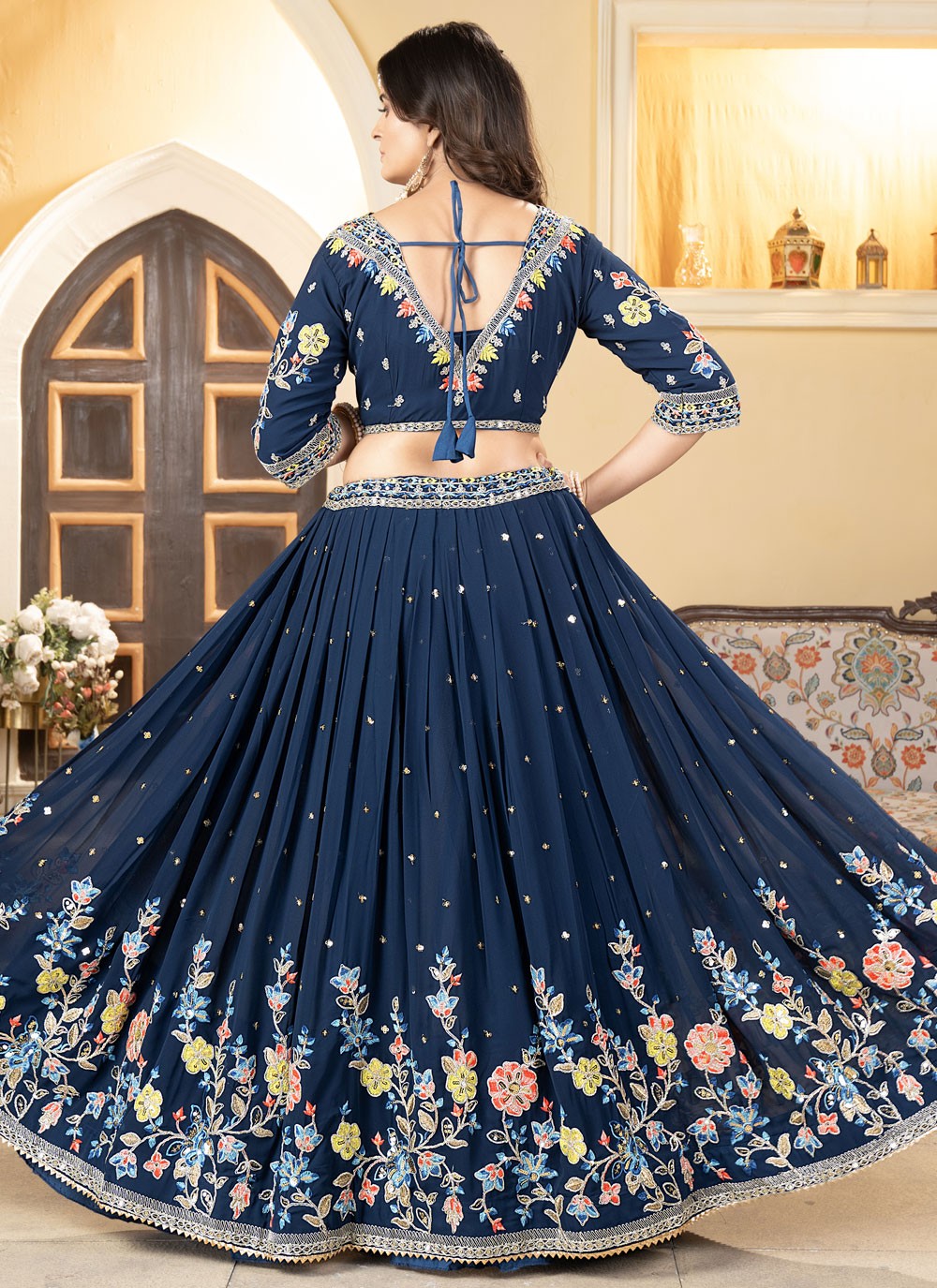 A - Line Lehenga Cord Faux Georgette  - L9141A