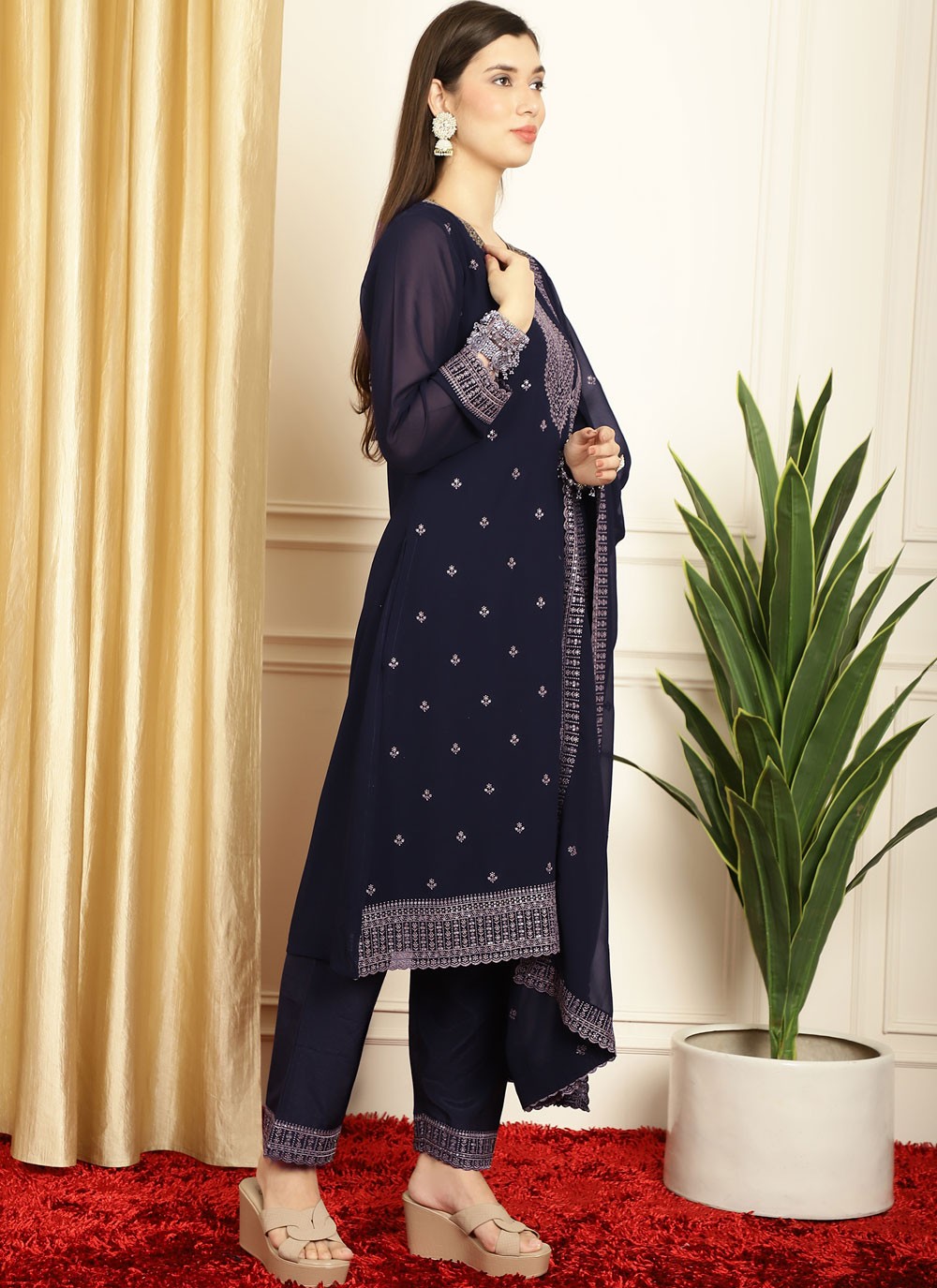 Embroidered Georgette Salwar Suit - T4645