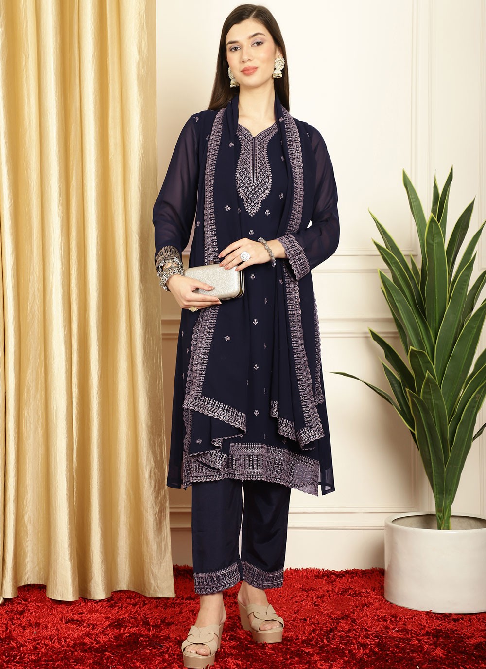 Embroidered Georgette Salwar Suit - T4645