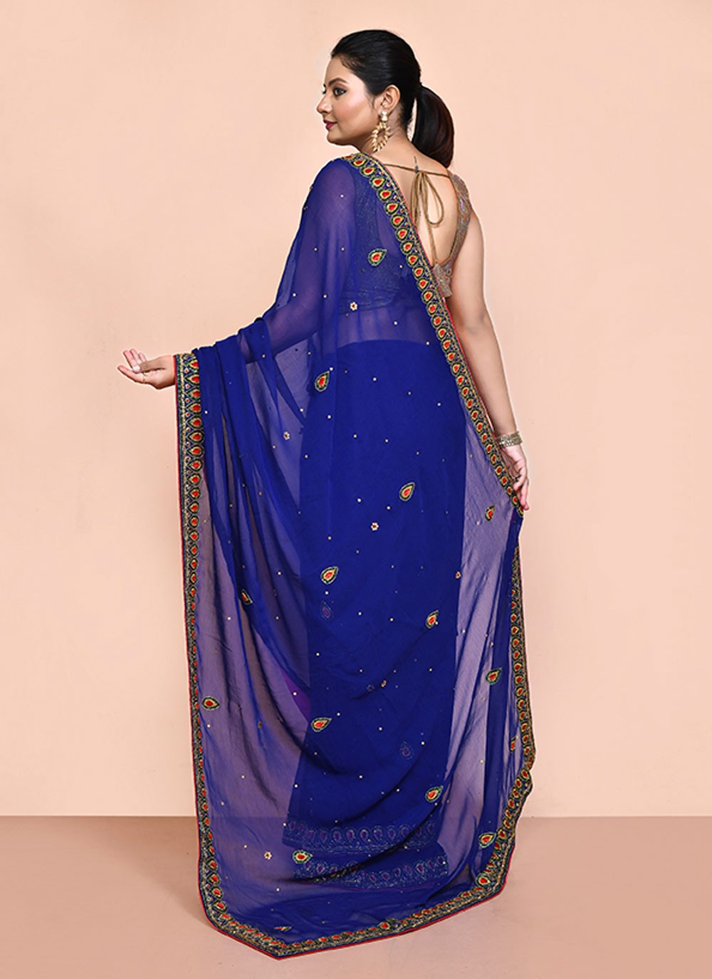 Classic Embroidered Shimmer Saree - S6521