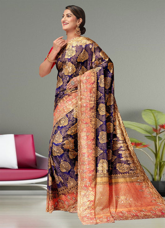 Classic Hand Embroidery Kanjivaram Silk Saree - S1367