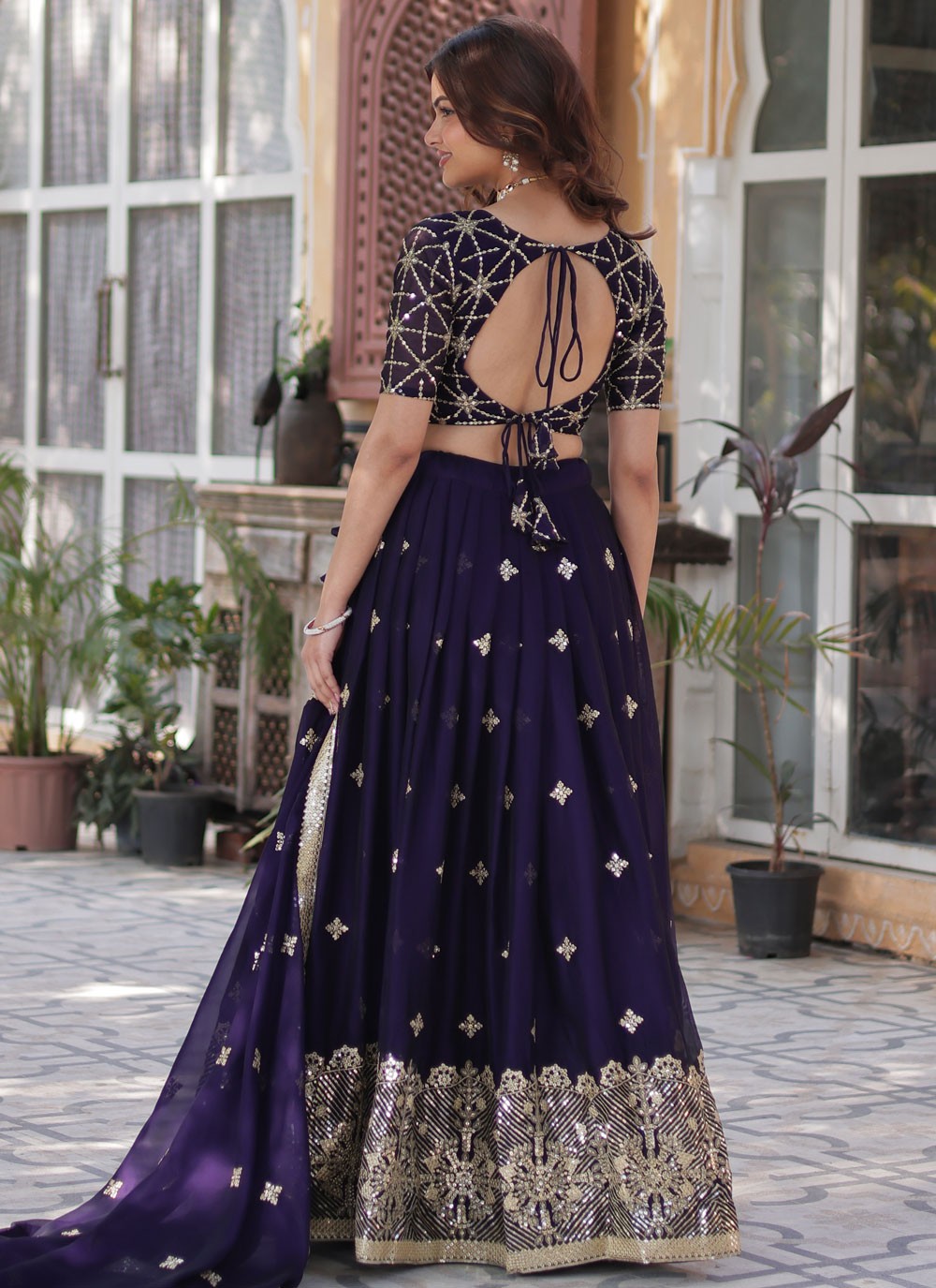 Embroidered Rangoli, Silk Lehenga - L3163