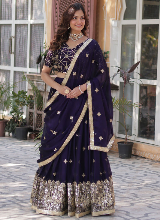 Embroidered Rangoli, Silk Lehenga - L3163