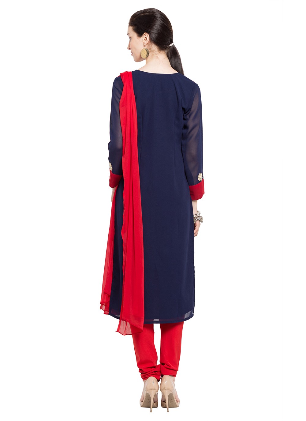 Faux Georgette Churidar Suit - T358