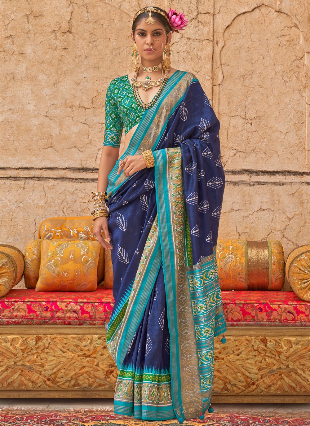 Classic Printed Silk, Viscose Saree - S9697