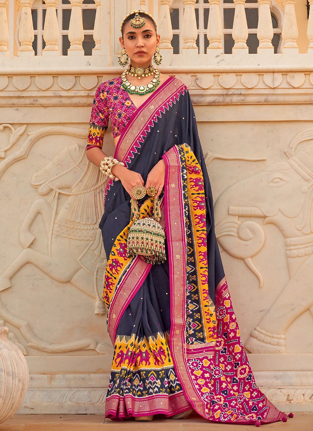 Saree Hand Embroidery Silk Saree - S2291