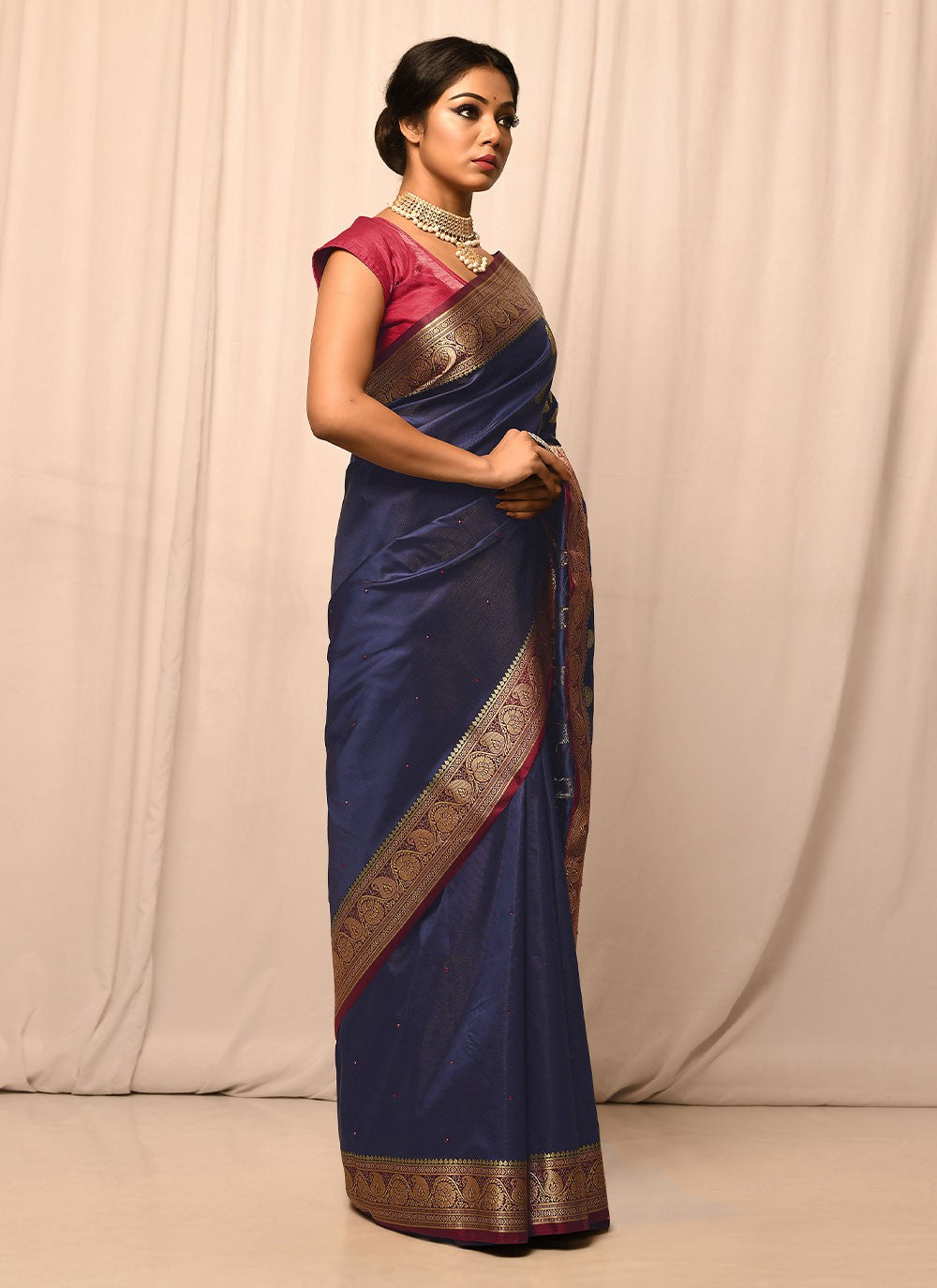 Traditional Embroidered Silk Saree - S1557