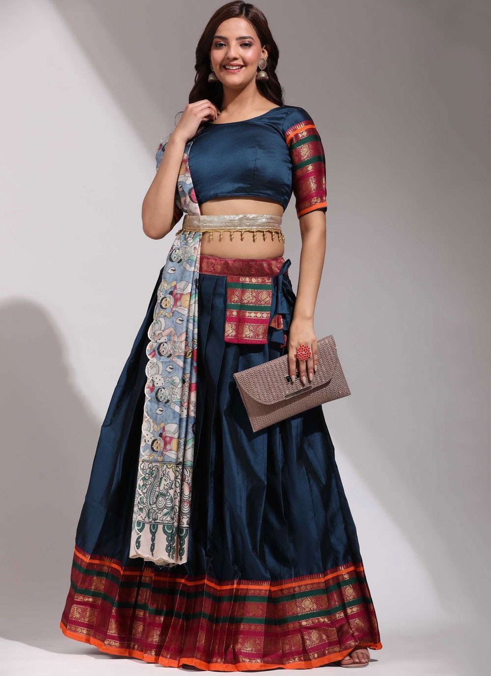 Weaving Zari Silk A - Line Lehenga - L2559