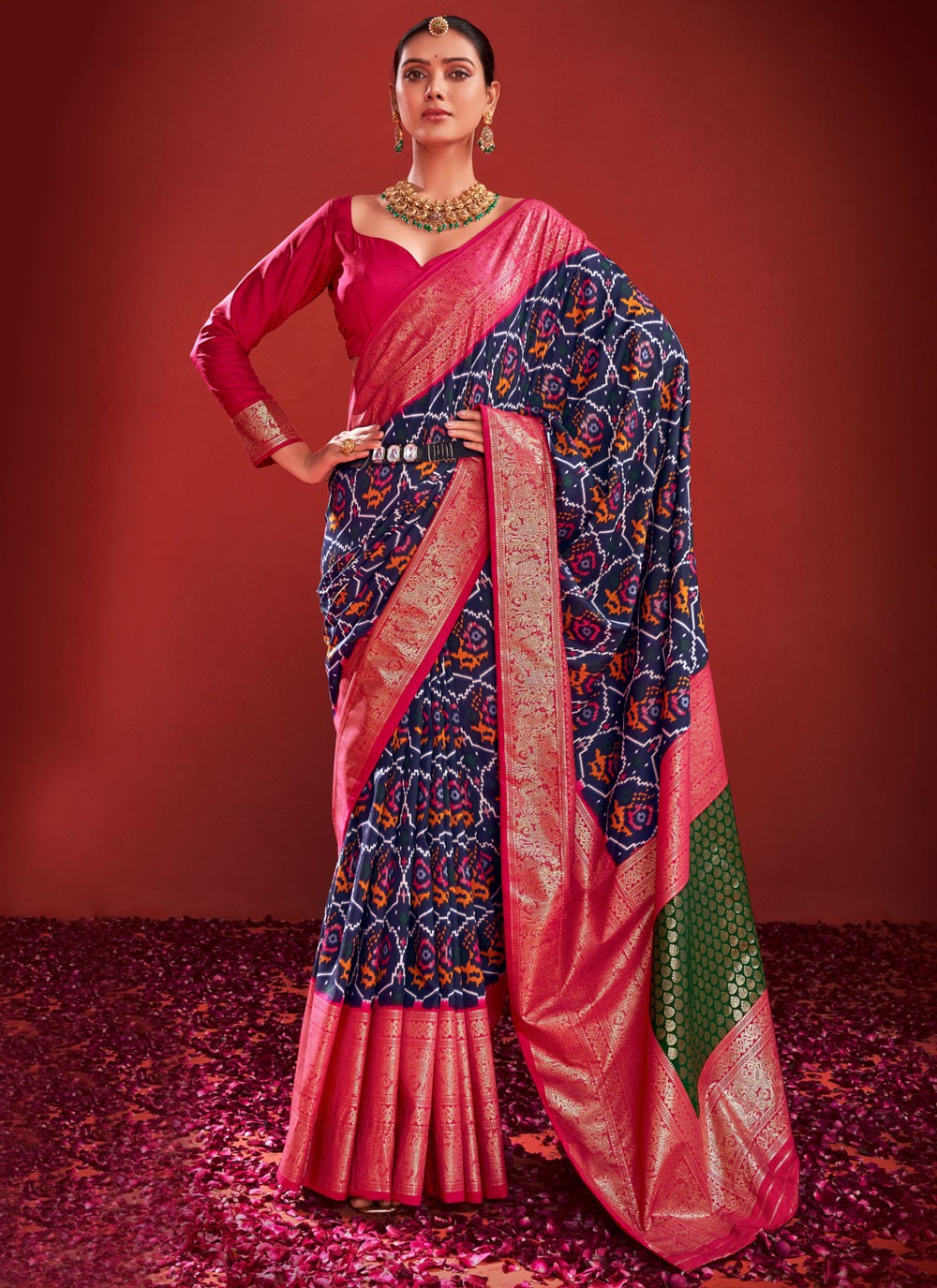 Classic Border Work Silk Saree - S9639