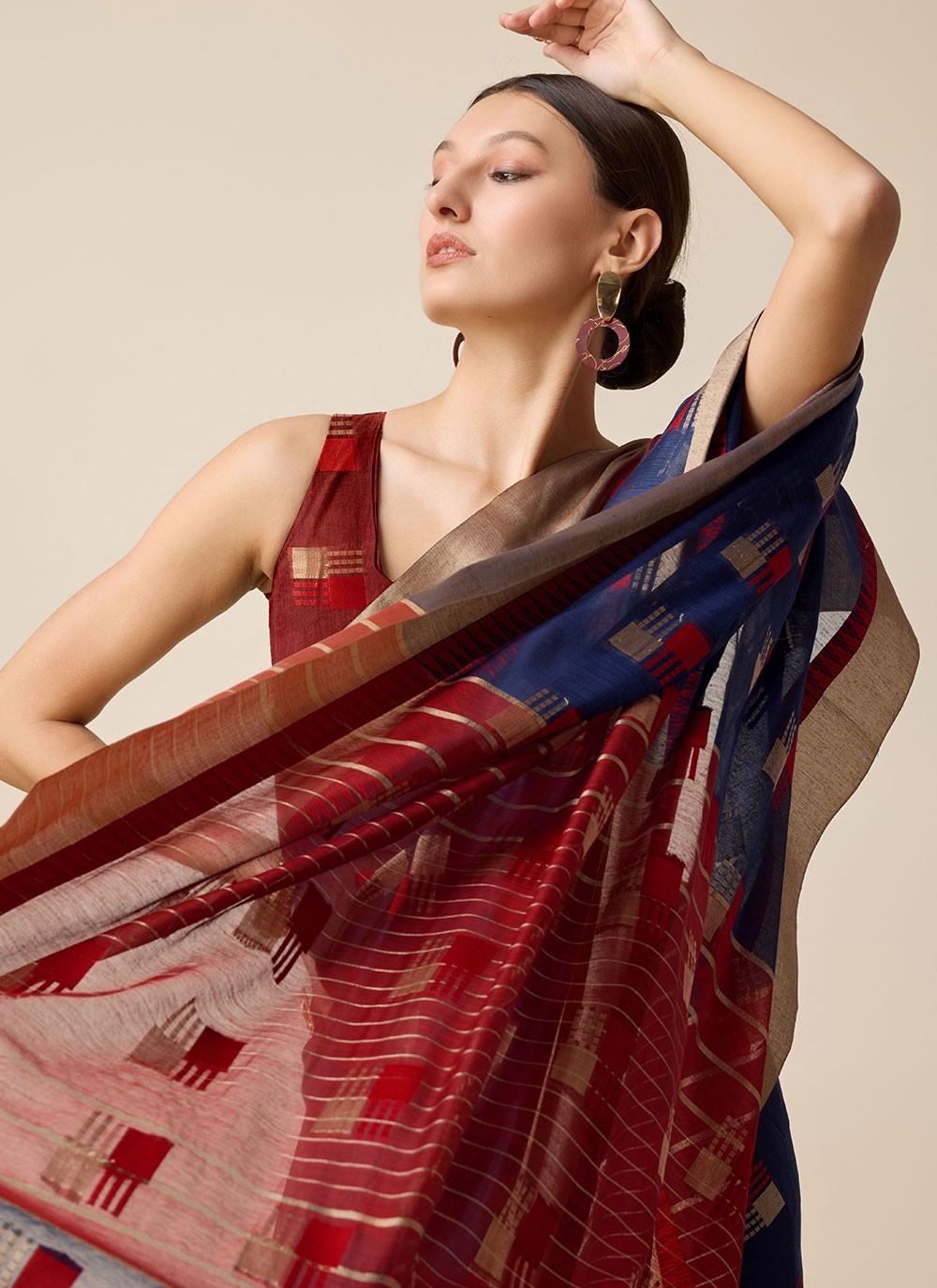 Classic Weaving Zari Cotton Silk Saree - S6999