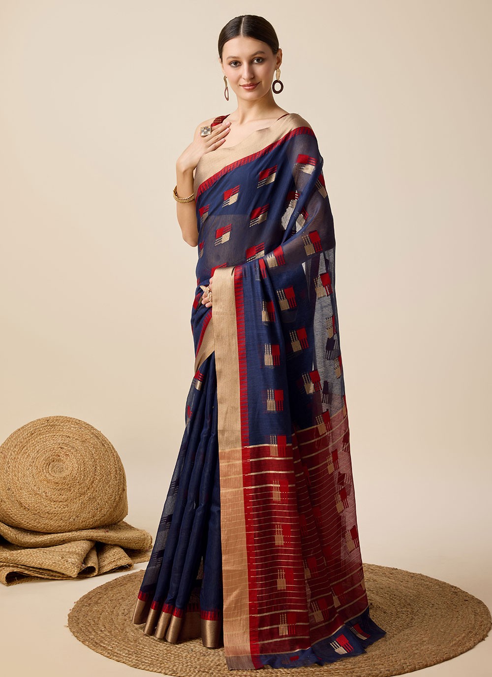 Classic Weaving Zari Cotton Silk Saree - S6999