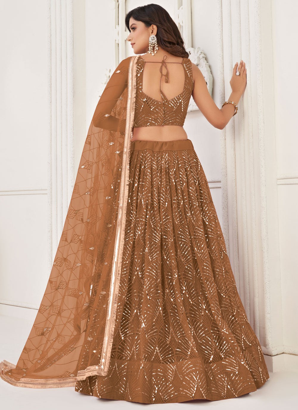 Embroidered Net A - Line Lehenga - L3011