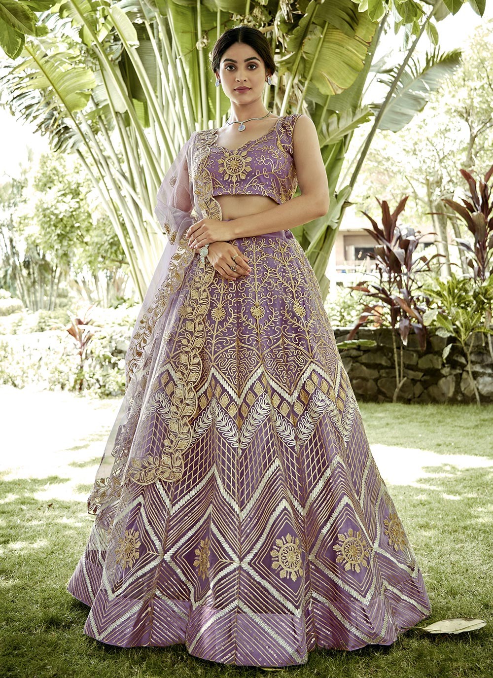 Embroidered Georgette A - Line Lehenga - L2308