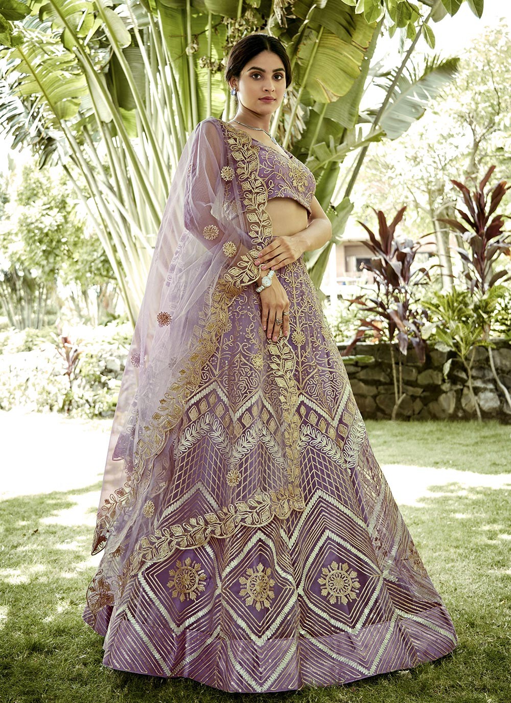 Embroidered Georgette A - Line Lehenga - L2308